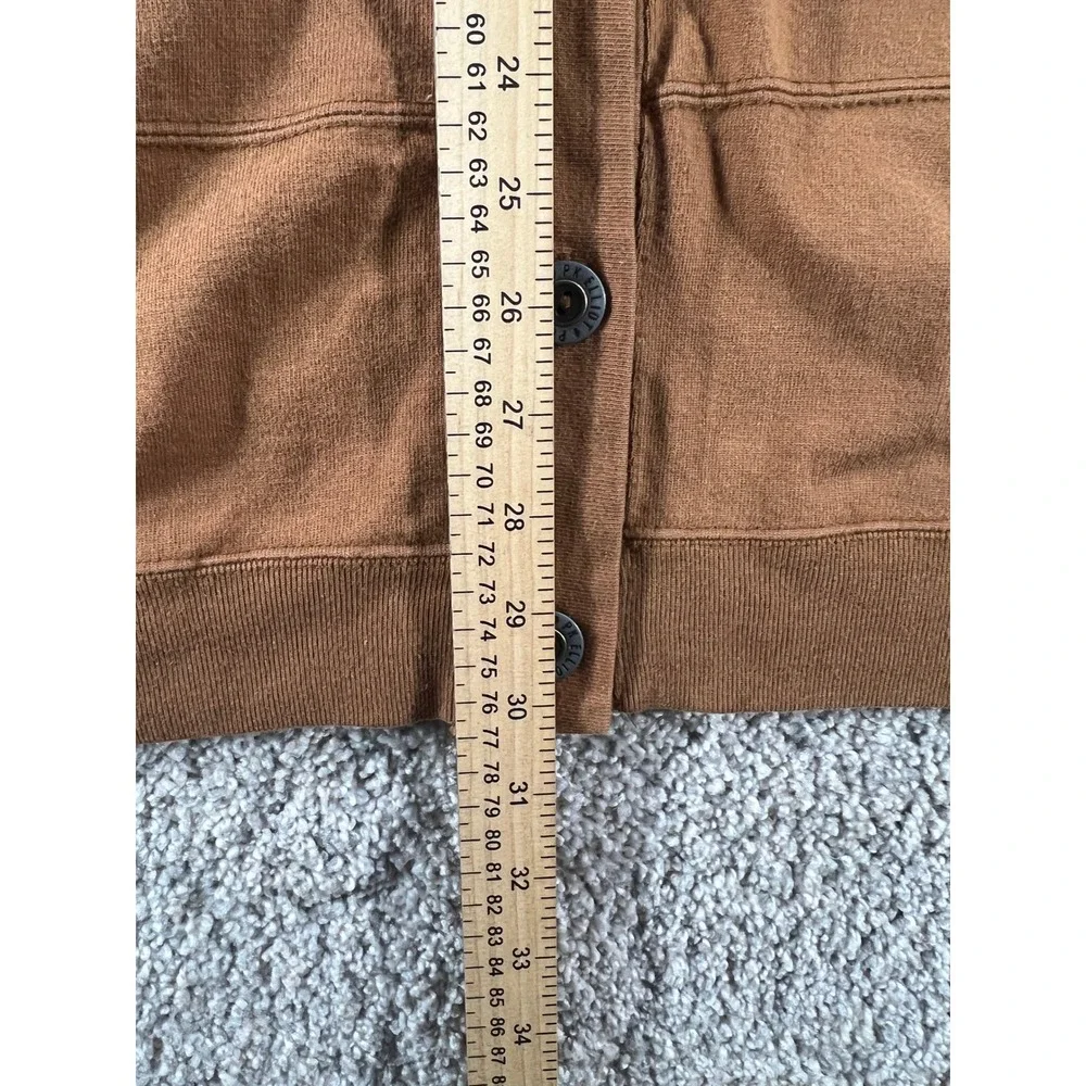 Vintage PK Elliot Mens Brown Tiered Cotton Cardigan V-Neck Button Front Large